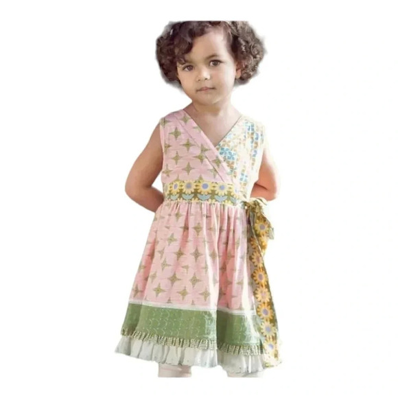Matilda Jane Serendipity Pink, Green & Floral Ruffle Dress size 6 Little Girl‎ - Picture 1 of 5